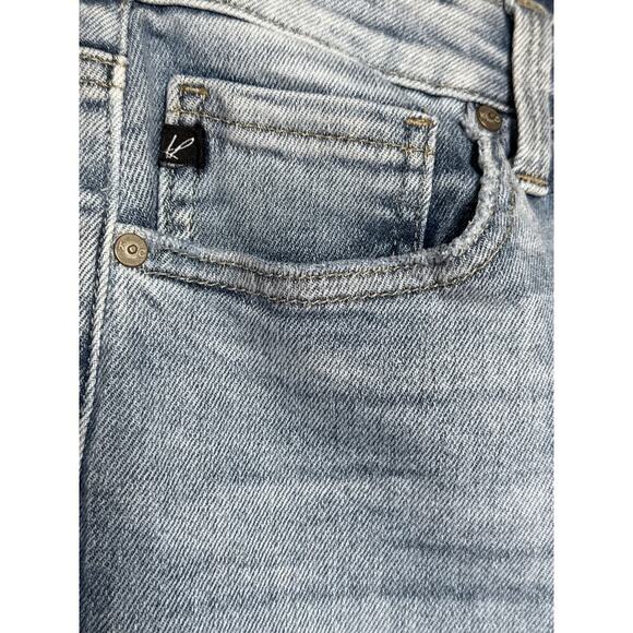 Kancan High Rise Button Fly Raw Hem Cropped Straight Jeans Size 28 - Picture 5 of 9